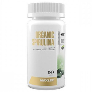 MAXLER, Organic Spirulina 500 мг, 180 табл (60 порций)