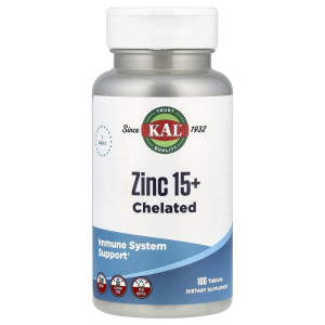 KAL, Zinc 15 mg, 100 табл