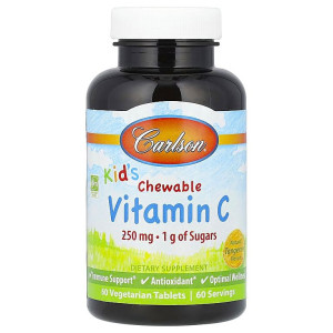 Carlson, For Kids Vitamin C, 60 жев табл