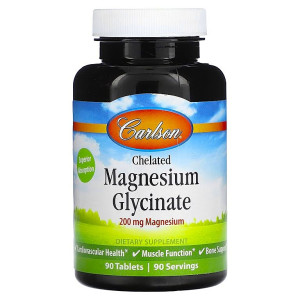 Carlson, Chelated Magnesium 200 мг, 90 табл