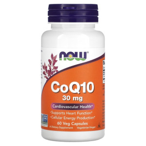 NOW, CoQ10, 30 мг, 60 капс (60 порций)