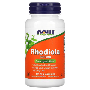 NOW, Rhodiola, 500 mg, 60 капс (60 порций)