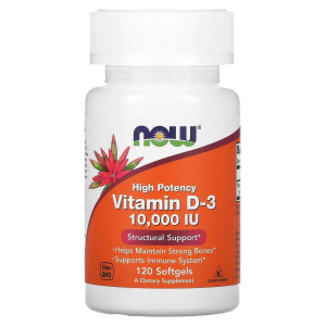 NOW, Vitamin D3 10000 МЕ