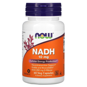 NOW, NADH 10 mg, 60 капс (60 порций)