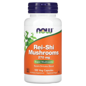 NOW, Rei-Shi Mushrooms 270 мг, 100 капс (50 порций)