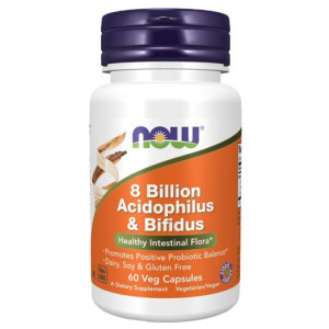 NOW, 8 Billion Acidophilus&Bifidus, 60 капс (60 порций)