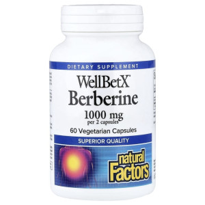 Natural Factors, WellBetX Berberine 500 мг