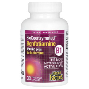 Natural Factor, Bio Coenzyme Benfotiamine, 30 капс