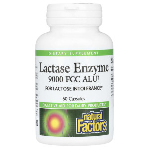 Natural Factors, Lactase Enzyme 9000, 60 капс (60 порций)