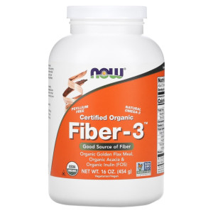 NOW, Fiber-3, 454 г (27 порций)