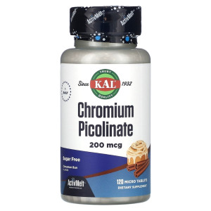 KAL, Chromium Picolinate, 200 мкг, 120 табл (120 порций)